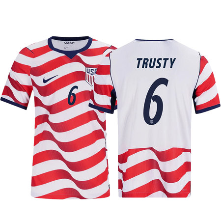 Kid's Auston Trusty #6 USA Home Match Authentic Jersey World Cup 2026